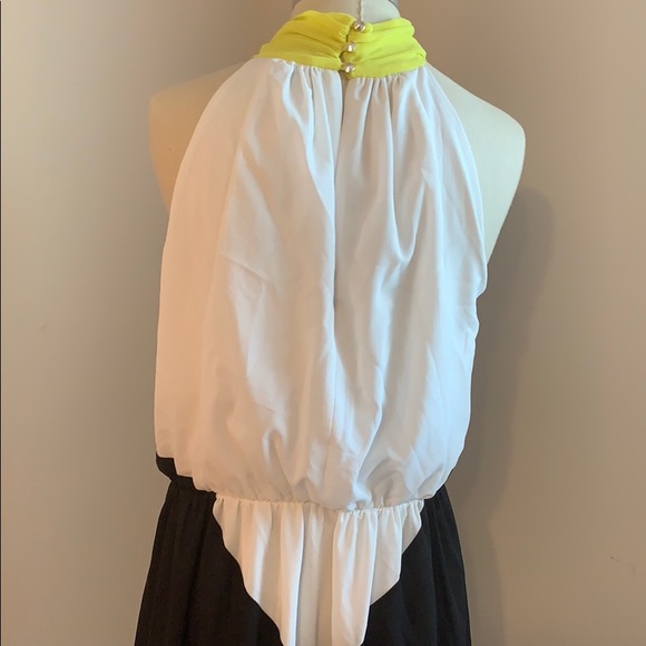 Chevron color block maxi with neon collar - Picture 7 of 11